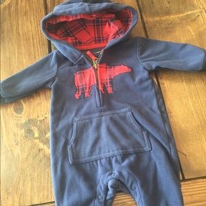 Carters fleece one piece with hood